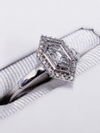 10K White Gold Art Deco Style Engagement Ring